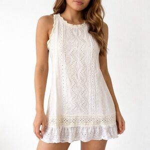 Sea New York Linen Lace Mini Dress Size 2